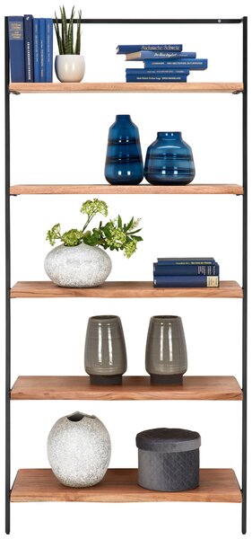 REGÁL, černá, barvy akácie, železo, akácie, 80/170/35 cm Ambia Home - Knihovny