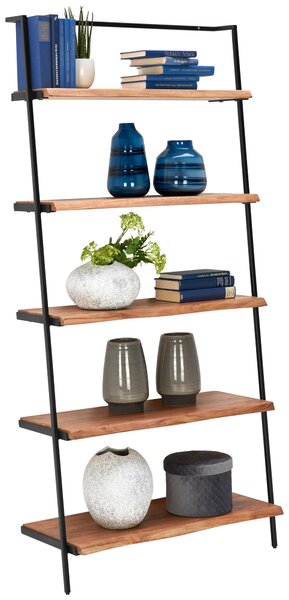 REGÁL, černá, barvy akácie, železo, akácie, 80/170/35 cm Ambia Home - Knihovny