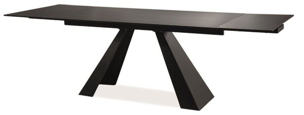 Rozkládací jídelní stůl 160-240 cm Shelia (černá + černá) (pro 8 a více osob)