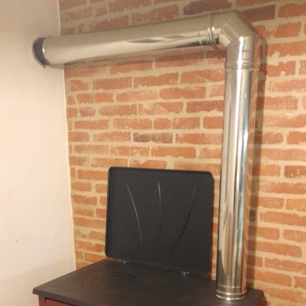 Kulatá trubka z nerezové oceli 304 pro kamna na dřevo, 100 cm – 12 cm