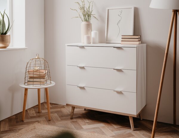 Finori Komoda Göteborg 1 bílá a dub sonoma, 441185 Finori HangarStore.cz