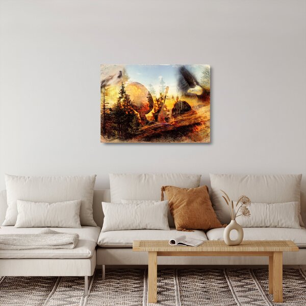 Skleněný obraz - Šamanský motiv (70x50 cm)