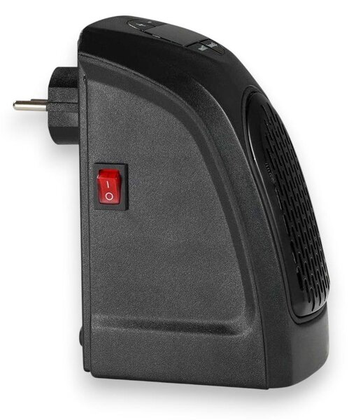 Elektrický teplovzdušný radiátor 400 W s přímým připojením do zásuvky, bez kabelu, s termostatem a časovačem