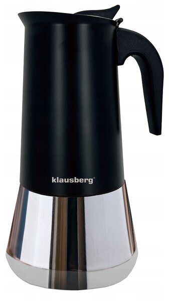 Nerezový kávovar na espresso 12 šálků černý/stříbrný Klausberg
