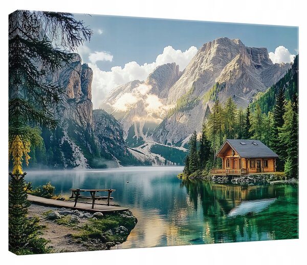 Obraz na plátně Wallarena krajina, hnědý rám, 80x120 cm