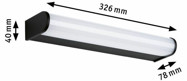PAULMANN Selection Bathroom LED nástěnné svítidlo Arneb IP44 3000K 230V 9W černá