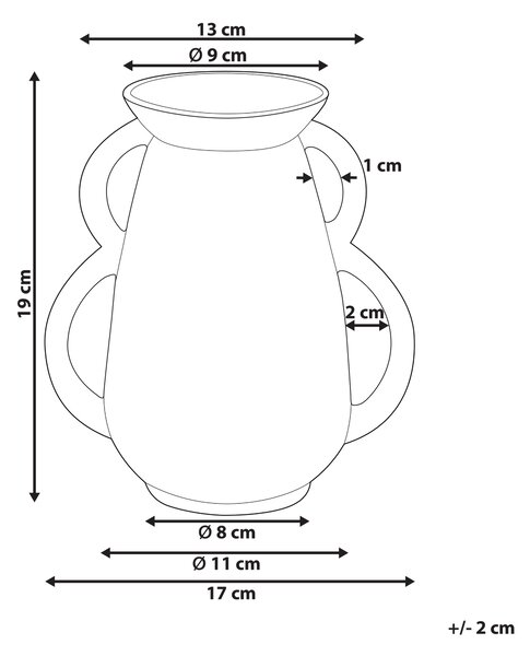 Váza na květiny KOROPI Keramika 19 cm Bílá