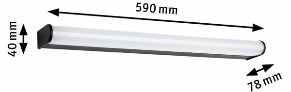 PAULMANN Selection Bathroom LED nástěnné svítidlo Arneb IP44 3000K 230V 12,5W černá