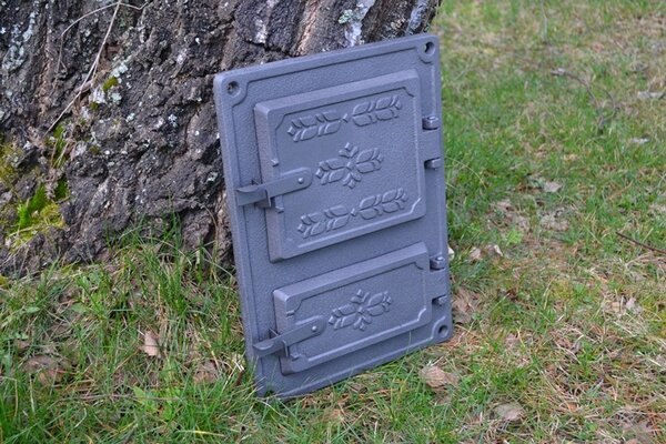 SEZAM – 27,5 × 37,5 cm – dvířka do krbu, litinová dvířka do pece na chléb, pece na pizzu, udírny pro dům nebo zahradu, kachlové kamna, dvířka do pece, dvířka do udírny, dvířka do krbu