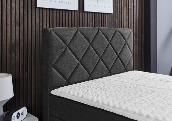 POSTEL BOXSPRING, 120/200 cm, antracitová Boxxx - Jednolůžkové postele, Online Only