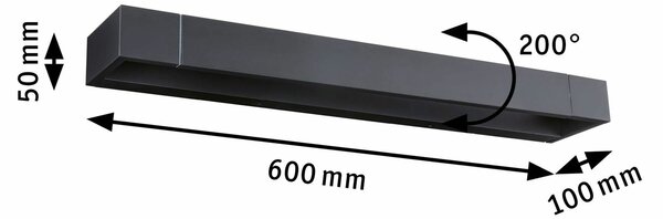 PAULMANN Selection Bathroom LED nástěnné svítidlo Lucille IP44 2700K 230V 17W stmívatelné černá