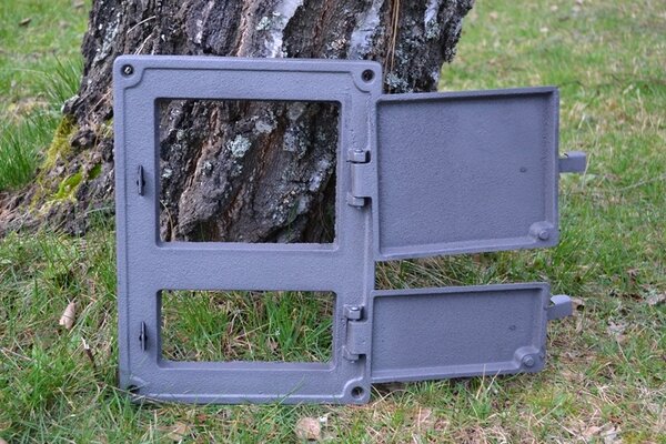 SEZAM – 27,5 × 37,5 cm – dvířka do krbu, litinová dvířka do pece na chléb, pece na pizzu, udírny pro dům nebo zahradu, kachlové kamna, dvířka do pece, dvířka do udírny, dvířka do krbu