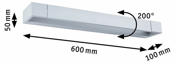 PAULMANN Selection Bathroom LED nástěnné svítidlo Lucille IP44 2700K 230V 17W stmívatelné hliník mat