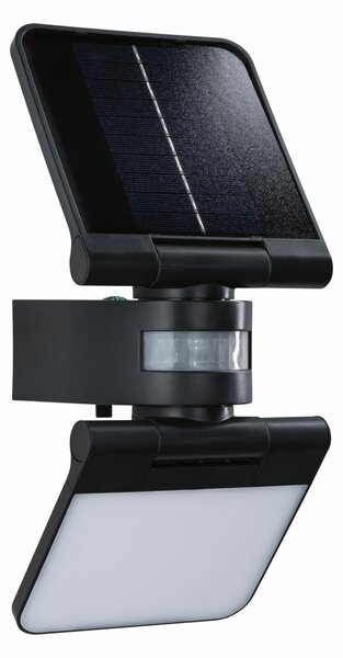 PAULMANN Solární LED osvětlení zdí Lesla pohybové čidlo IP65 hranaté 150x130mm 3000K 12,5W antracit umělá hmota