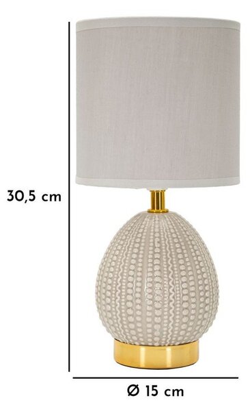Světle šedá keramická stolní lampa s textilním stínidlem (výška 30,5 cm) Flavi – Mauro Ferretti