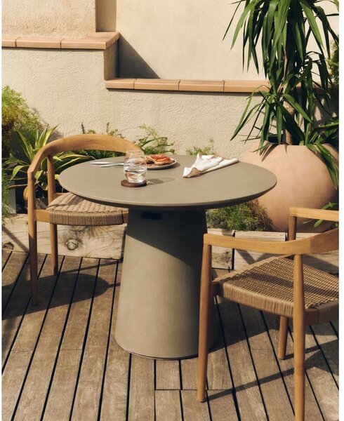 Betonový venkovní jídelní stůl Kave Home Itai, ⌀ 90 cm