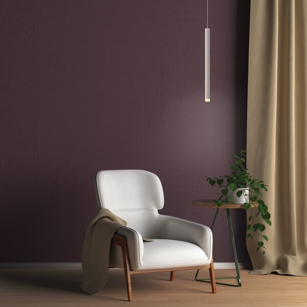 Mantra 8078 Cala, bílé závěsné svítidlo LED 6W 3000K, Ø3,5 x 53cm