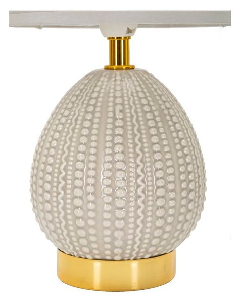 Světle šedá keramická stolní lampa s textilním stínidlem (výška 30,5 cm) Flavi – Mauro Ferretti