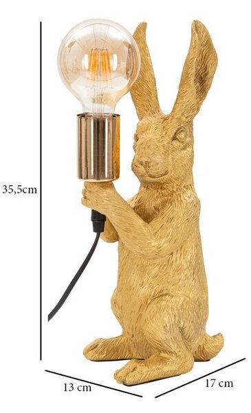Stolní lampa ve zlaté barvě (výška 35,5 cm) Rubbit – Mauro Ferretti