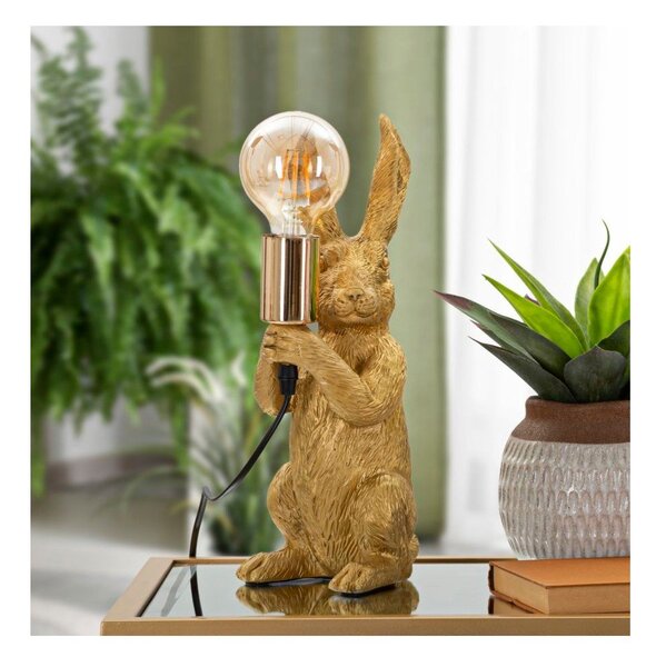Stolní lampa ve zlaté barvě (výška 35,5 cm) Rubbit – Mauro Ferretti
