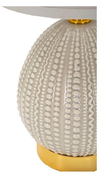 Světle šedá keramická stolní lampa s textilním stínidlem (výška 30,5 cm) Flavi – Mauro Ferretti