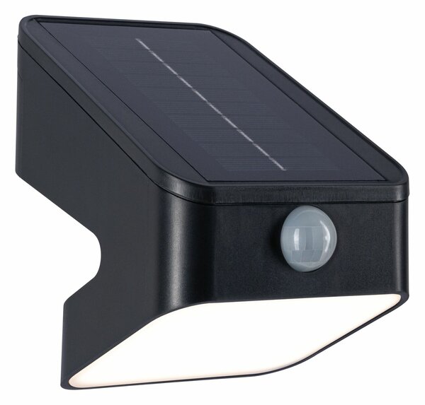 PAULMANN Solární LED osvětlení zdí Lesly pohybové čidlo IP65 hranaté 113x126mm 3000K 5,5W antracit umělá hmota