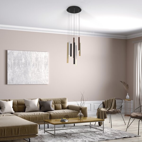 Mantra 8082 Cala, závěsné svítidlo 8x 6W LED 3000K bílá/černá/zlatá/corten, průměr 40cm