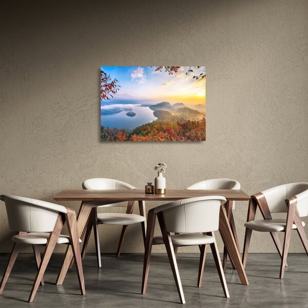 Skleněný obraz - Bledské jezero (70x50 cm)