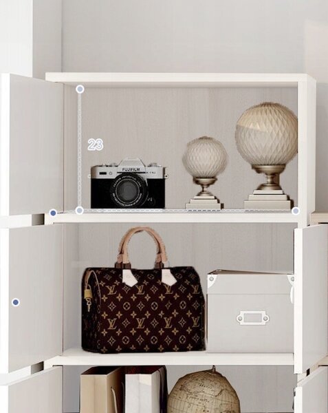 Moderní prostorná komoda se 3 policemi skříňka velká bílá skandinávský loft styl retro