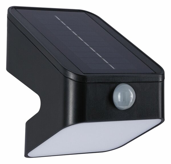 PAULMANN Solární LED osvětlení zdí Lesly pohybové čidlo IP65 hranaté 113x126mm 3000K 5,5W antracit umělá hmota