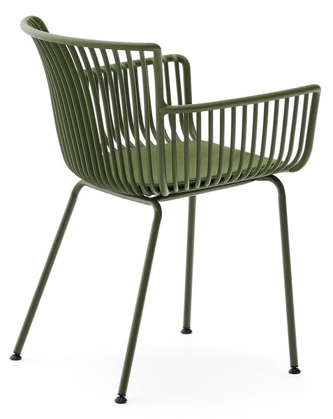 Tmavě zelená kovová zahradní židle Surpika – Kave Home