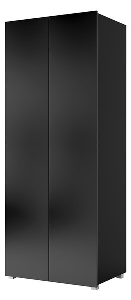 Šatní skříň Calabria SZ2D (černá matná + lesk černý). 1051517