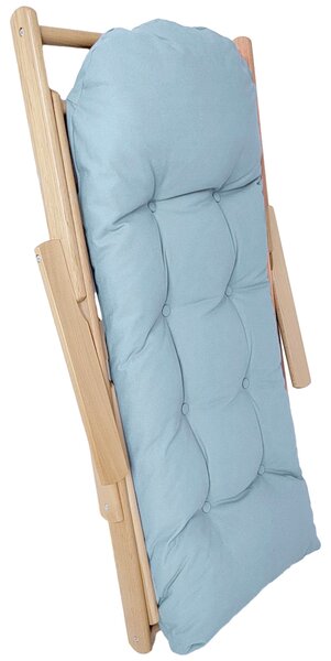 HOMCOM Skládací a polohovací dřevěná relaxační židle s tlustým polstrovaným polštářem - 71 x 89 x 96 cm, šedá | Aosom