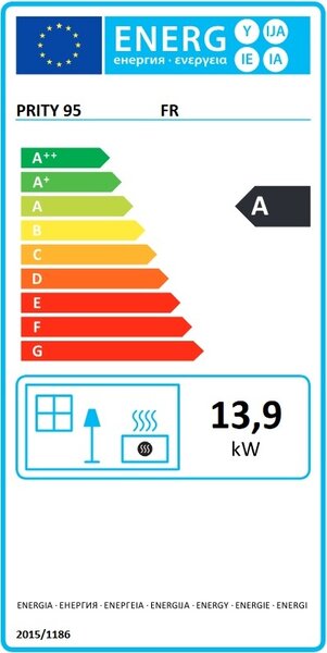 EEK A - Kuchyňská kamna na dřevo Litinová kamna Prity 1P50 R 14kw