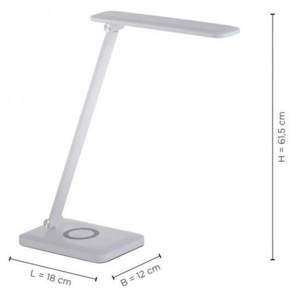 LEUCHTEN DIREKT is JUST LIGHT LED stolní lampa, bílá, bezdrátové QI-nabíjení, dotykový stmívač, CCT 2700-5000K