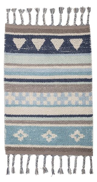 Modro-šedý dětský bavlněný koberec Bloomingville Mini Cool, 60 x 90 cm