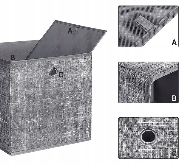 Úložné boxy Songmics šedé sada 6 ks