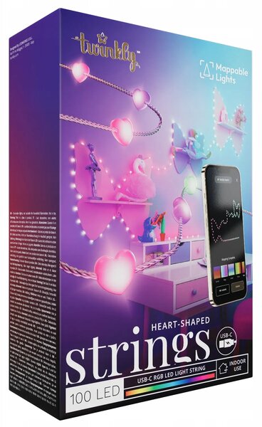 Twinkly | Twinkly TWKH100RGB-T LED RGB Stmívatelný vánoční řetěz 100xLED 8 m USB Wi-Fi | TW0054