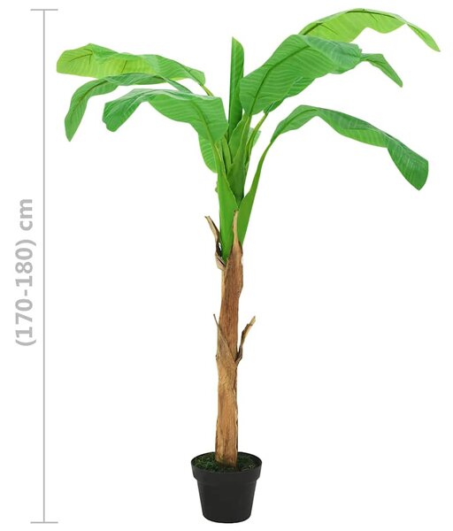 Umělý banánovník s květináčem 180 cm zelený 336314