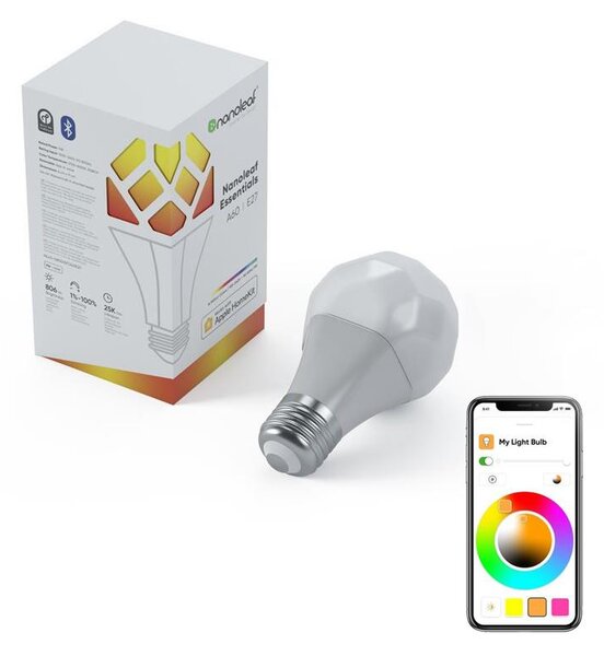 Nanoleaf LED RGB Stmívatelná žárovka ESSENTIALS A19 E27/8W/230V 2700-6500K - Nanoleaf NL0020