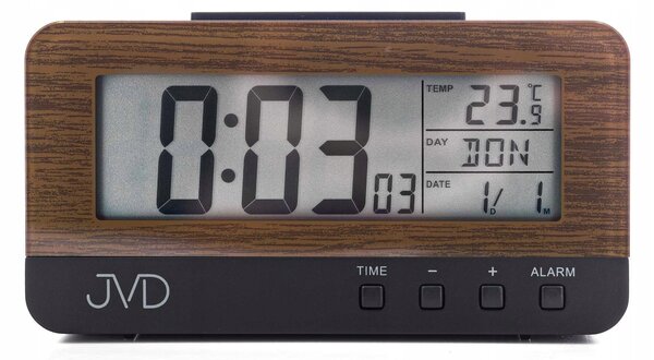 BUDÍK JVD RB91.2 S TEPLOMĚREM, DCF77, DNY V TÝDNU PL
