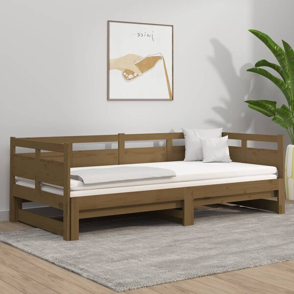 Výsuvná postel medově hnědá masivní borovice 2x (90 x 190) cm