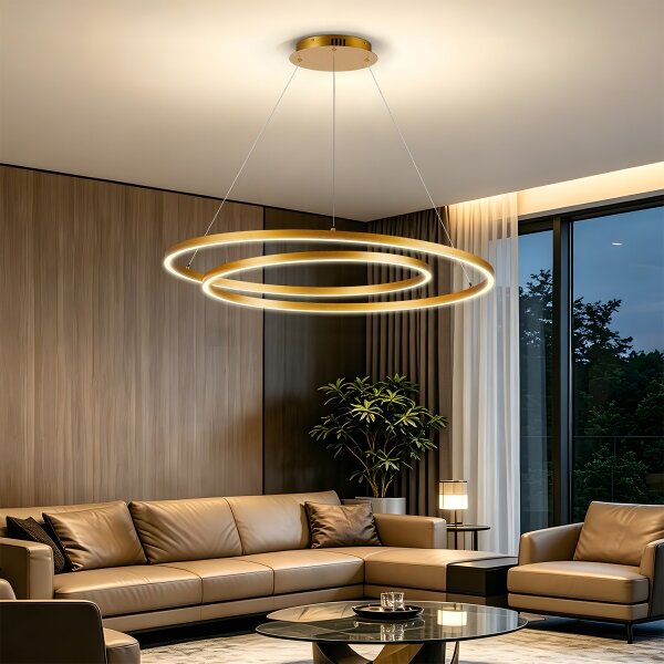 BRILAGI-LED Stmívatelný lustr na lanku TWISTER LED/105W/230V 3000-6000K zlatá+DO