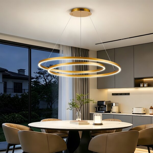 BRILAGI-LED Stmívatelný lustr na lanku TWISTER LED/105W/230V 3000-6000K zlatá+DO