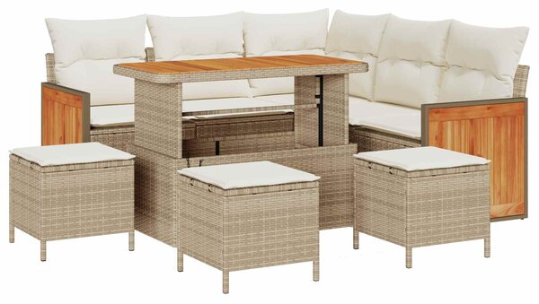 Sada zahradních pohovek 9 ks 9-Počet míst Béžová a krémová 3363181