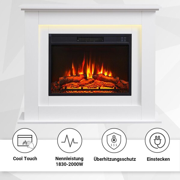 Elektrický krb BALDERIA Finn – výkon až 2000 W, bílý