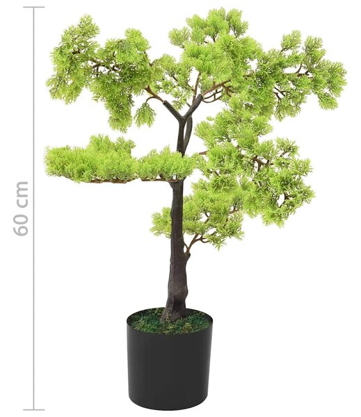 Umělá bonsaj cypřiš s květináčem 60 cm zelená 336319