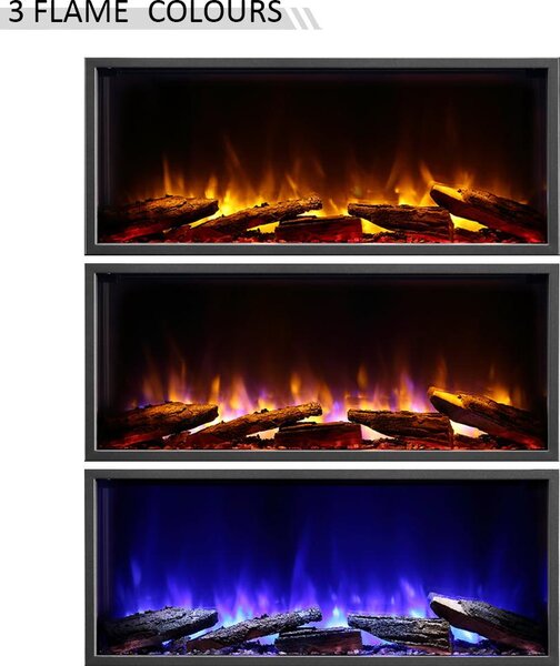 Elektrický krb, vestavný krb BALDERIA Amazona 36" – topný výkon až 2000 W, černý