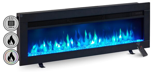 Elektrický krb, vestavný krb BALDERIA Agnes 40 – topný výkon až 1800 W, černý