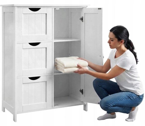 Koupelnový regál Songmics bílý 30 x 60 x 81 cm